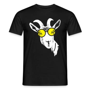 Ziege Tierliebhaber Naturfans Sonnenbrille Ziegenf - Männer T-Shirt - Schwarz - Vorne - AI Model Male 178 light (178cm)
