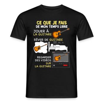 Guitare humour guitariste passionné - T-shirt homme - noir - Devant - AI Model Male 178 light (178cm)