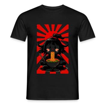 Ramen Sun - Men's T-Shirt - black - Front - AI Model Male 178 light (178cm)