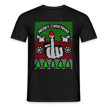 Christmas Ugly Merry Christmas Xmas Gift - Men's T-Shirt - black - Front - AI Model Male 178 light (178cm)