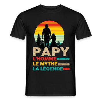 Un papy fantastique - T-shirt homme - noir - Devant - AI Model Male 178 light (178cm)