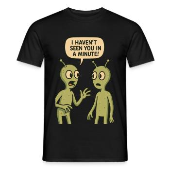 Je ne t’ai pas vu depuis une minute (Aliens) - T-shirt homme - noir - Devant - AI Model Male 178 light (178cm)
