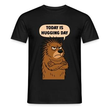 Porc-épic : Aujourd’hui, c’est le jour des câlins - T-shirt homme - noir - Devant - AI Model Male 178 light (178cm)