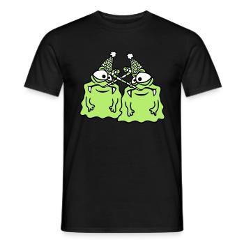 2 friends team couple birthday alone lonely mourning - Men's T-Shirt - black - Front - AI Model Male 178 light (178cm)