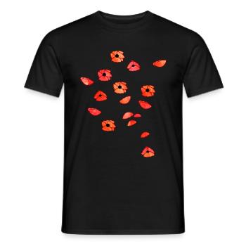 Mohnblüten - Men's T-Shirt - black - Front - AI Model Male 178 light (178cm)