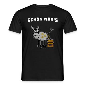 Reichtum Geld - Esel kackt Gold - Schön wär's - Männer T-Shirt - Schwarz - Vorne - AI Model Male 178 light (178cm)