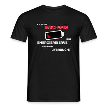 Wie die Schweiz: Energiereserven aufgebraucht - Männer T-Shirt - Schwarz - Vorne - AI Model Male 178 light (178cm)