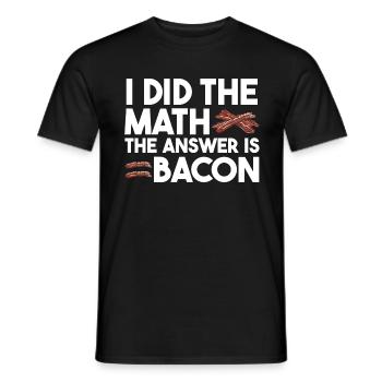 J’ai le calcul La réponse est le bacon - T-shirt homme - noir - Devant - AI Model Male 178 light (178cm)