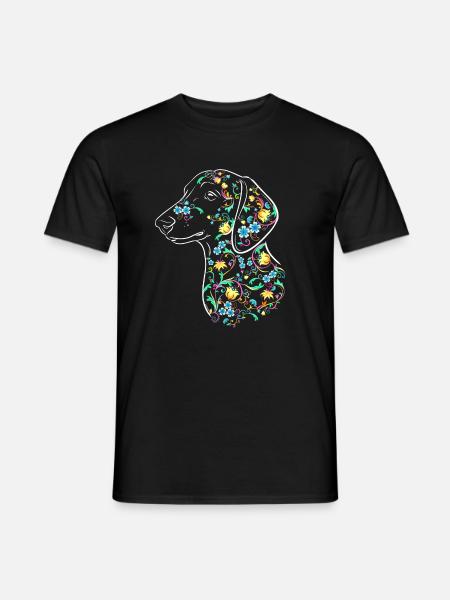 Fleurs de teckel I - T-shirt homme - noir