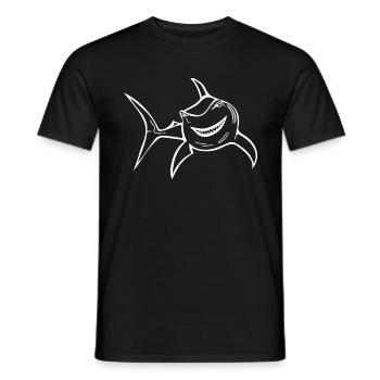 Funny shark - Men's T-Shirt - black - Front - AI Model Male 178 light (178cm)