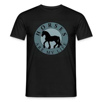 Chevaux, filles femmes, western à cheval, cadeau - T-shirt homme - noir - Devant - AI Model Male 178 light (178cm)