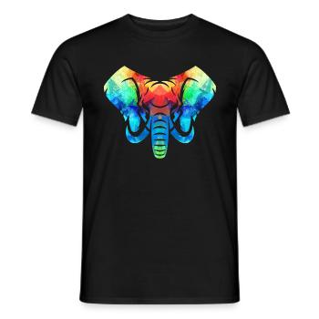 Colorful elephant - Men's T-Shirt - black - Front - AI Model Male 178 light (178cm)