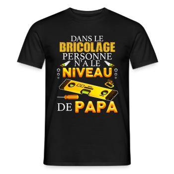 Bricoleur avoir le niveau de papa humour bricoler - T-shirt homme - noir - Devant - AI Model Male 178 light (178cm)