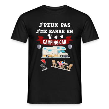 Camping-car humour je me barre en camping-car - T-shirt homme - noir - Devant - AI Model Male 178 light (178cm)