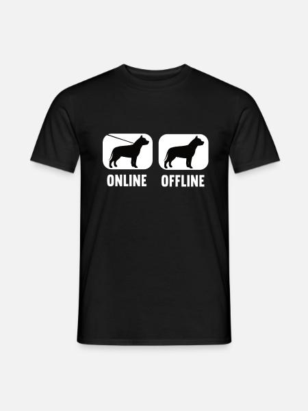 Online Offline Pitbull Pitbullbesitzer Pitbullfan - Männer T-Shirt - Schwarz