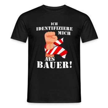 Ich identifiziere mich als Bauer - Streik Protest - Männer T-Shirt - Schwarz - Vorne - AI Model Male 178 light (178cm)
