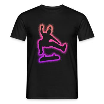 patinage skateur skateur fille planche à roulettes - T-shirt homme - noir - Devant - AI Model Male 178 light (178cm)