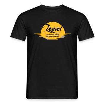 TRAVEL IS - T-shirt homme - noir - Devant - AI Model Male 178 light (178cm)