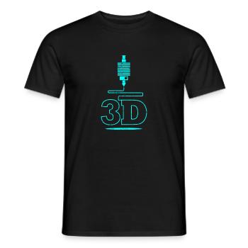 3D Impression cadeau 3D imprimeur filament - T-shirt homme - noir - Devant - AI Model Male 178 light (178cm)