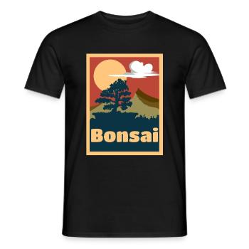 Bonsai Plant -Bonsai Tree Gardener Gift - Men's T-Shirt - black - Front - AI Model Male 178 light (178cm)