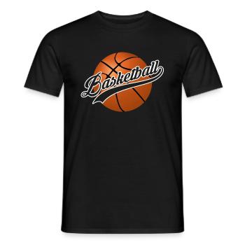 Basketball Team Sport lettering - Men's T-Shirt - black - Front - AI Model Male 178 light (178cm)