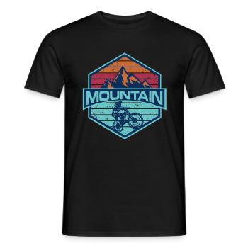 Mountainbike MTB Biker Berge Radsport Geschenk - Männer T-Shirt - Schwarz - Vorne - AI Model Male 178 light (178cm)