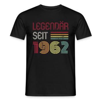 Legendär Seit 1962 Jahr Retro 62er Jahrgang - Männer T-Shirt - Schwarz - Vorne - AI Model Male 178 light (178cm)