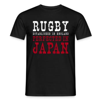 Rugby Perfected In Japan Rugby - Männer T-Shirt - Schwarz - Vorne - AI Model Male 178 light (178cm)
