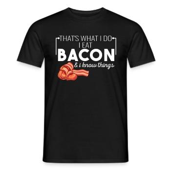 C’est ce que je fais : je mange du bacon et je sais - T-shirt homme - noir - Devant - AI Model Male 178 light (178cm)