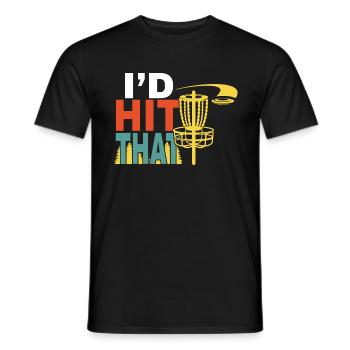 I'd Hit the Disc Disc Golf Disc - Men's T-Shirt - black - Front - AI Model Male 178 light (178cm)