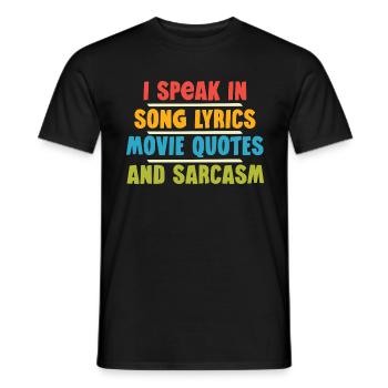 Je parle en paroles de chansons, citations de films et - T-shirt homme - noir - Devant - AI Model Male 178 light (178cm)