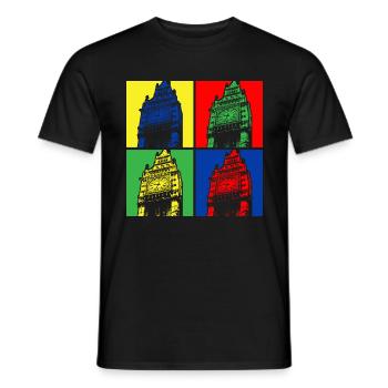 Couleur pop vibrante du Big Ben Quartet London - T-shirt homme - noir - Devant - AI Model Male 178 light (178cm)