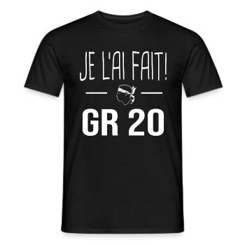 je l'ai fait GR20 Cadeau randonnée GR 20 Corse - T-shirt homme - noir - Devant - AI Model Male 178 light (178cm)
