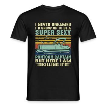 Ponton Kapitän Bootsfahrer - Männer T-Shirt - Schwarz - Vorne - AI Model Male 178 light (178cm)