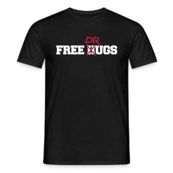Free Hugs Drugs lustiger Party Drogen Fun Spruch - Männer T-Shirt - Schwarz - Vorne - AI Model Male 178 light (178cm)