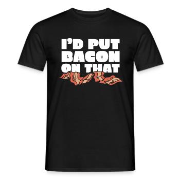 I'd put bacon on the funny bacon lover - Men's T-Shirt - black - Front - AI Model Male 178 light (178cm)