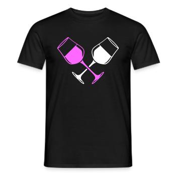 Wine Glass Red Wine Symbol Wine - Men's T-Shirt - black - Front - AI Model Male 178 light (178cm)