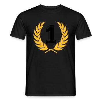 Number 1 - T-shirt homme - noir - Devant - AI Model Male 178 light (178cm)