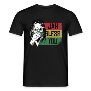 Jah Bless Rasta Raggae Ragga racines Dieu Rasta - T-shirt homme - noir - Devant - AI Model Male 178 light (178cm)