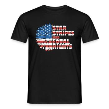 Rayures étoilées et égalité - T-shirt homme - noir - Devant - AI Model Male 178 light (178cm)