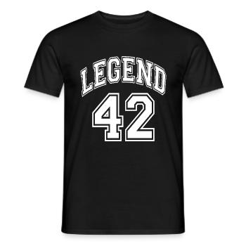 Legend 42 - Men's T-Shirt - black - Front - AI Model Male 178 light (178cm)