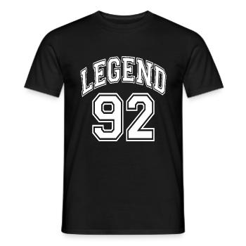 Legend 92 - Men's T-Shirt - black - Front - AI Model Male 178 light (178cm)