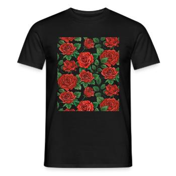 Rosen Muster - Männer T-Shirt - Schwarz - Vorne - AI Model Male 178 light (178cm)