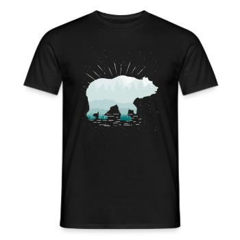 Ours forêt brun ours zoo zoo prédateur cadeau - T-shirt homme - noir - Devant - AI Model Male 178 light (178cm)