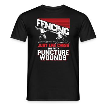 Fencing Chess Duel Fight Gift Saber Tactics - Men's T-Shirt - black - Front - AI Model Male 178 light (178cm)