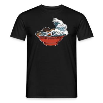 Ramen Nudeln Tsunami Japan Nudelgericht Geschenk - Männer T-Shirt - Schwarz - Vorne - AI Model Male 178 light (178cm)