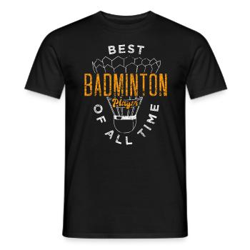 badminton - Men's T-Shirt - black - Front - AI Model Male 178 light (178cm)
