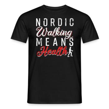 Nordic Walking - Men's T-Shirt - black - Front - AI Model Male 178 light (178cm)