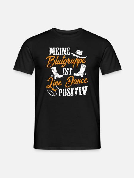 Line Dance Blutgruppe Line Dance positiv - Männer T-Shirt - Schwarz