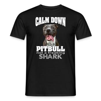 pitbull pas un requin - T-shirt homme - noir - Devant - AI Model Male 178 light (178cm)